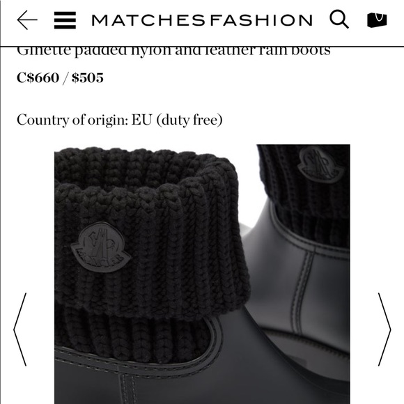 Moncler Ginette rain boot with knit cuff - Picture 7 of 9
